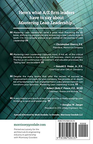 Mastering Lean Leadership for the Architecture & Engineering Industry: Morrissey Goodale  Special Edition (The Pocket Sensei),Used
