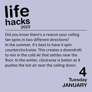 Life Hacks 2022 DaytoDay Calendar: Tips, Tricks, and Daily DIYs to Make Your Life a Little More Awesome,Used