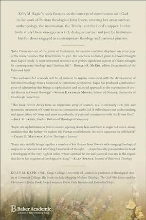 Communion with God: The Divine and the Human in the Theology of John Owen,Used