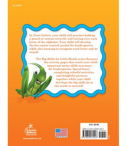 Carson Dellosa Trace Letters Handwriting Workbook for Kids Ages 3+, Preschool & Kindergarten Handwriting Practice, Letter Tracin,New