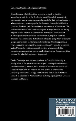 The Price of a Vote in the Middle East: Clientelism and Communal Politics in Lebanon and Yemen (Cambridge Studies in Comparative,Used