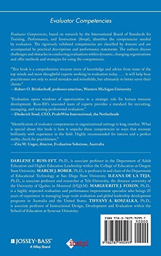 Evaluator Competencies: Standards for the Practice of Evaluation in Organizations,New