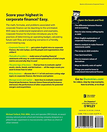Corporate Finance For Dummies,Used