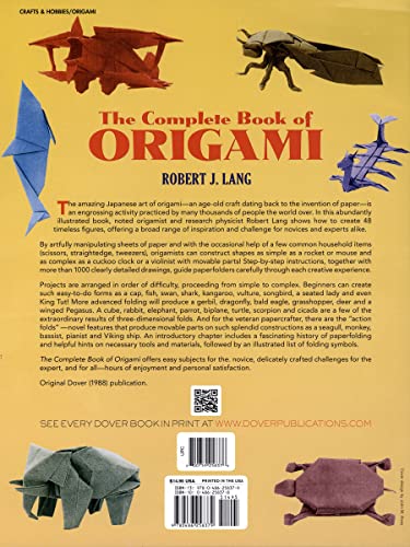 The Complete Book Of Origami: Stepbystep Instructions In Over 1000 Diagrams/37 Original Models (Dover Crafts: Origami & Paperc,New