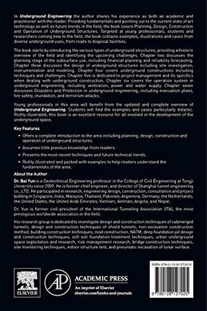 Underground Engineering: Planning, Design, Construction and Operation of the Underground Space,Used