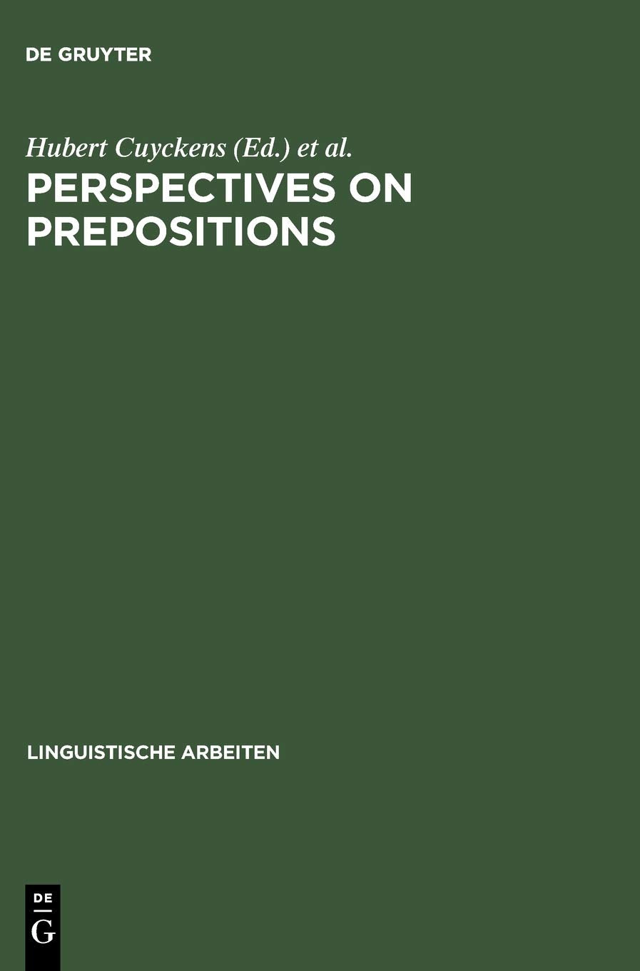 Perspectives on Prepositions (Linguistische Arbeiten, 454),Used