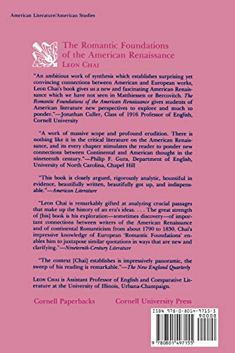 Romantic Foundations of the American Renaissance,Used