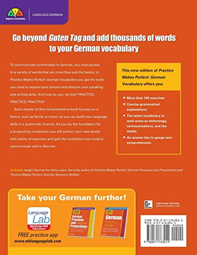 Practice Makes Perfect German Vocabulary (Practice Makes Perfect Series),Used