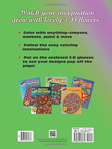 3D Coloring BookFloral Designs (Dover 3D Coloring Book),Used