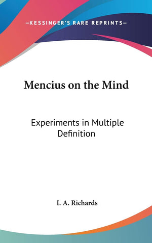 Mencius on the Mind: Experiments in Multiple Definition,Used