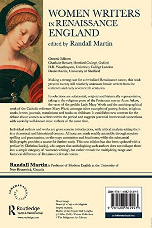 Women Writers in Renaissance England: An Annotated Anthology,Used