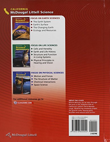 California Science; Focus on Earth Sciences, Grade 6,Used