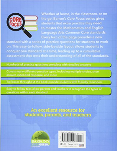 Core Focus Grade 4: Test Practice for Common Core (Barron's Test Prep),Used