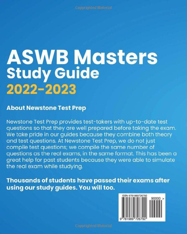 ASWB Masters Study Guide 20222023: New Outline + 340 Test Questions and Detailed Answer Explanations for the MSW Exam (Includes,Used