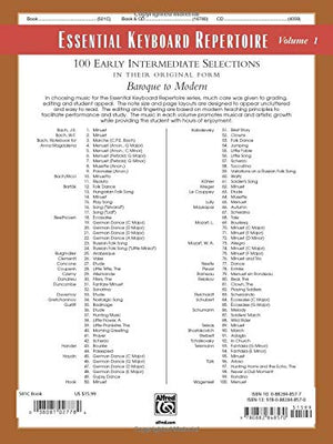 Essential Keyboard Repertoire: Vol. 1: 100 Early Intermediate Selections in Their Original Form Baroque to Modern (Item 501C),New