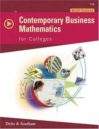 Contemporary Business Mathematics for Colleges, Brief Edition (with CDROM) (Available Titles CengageNOW),Used