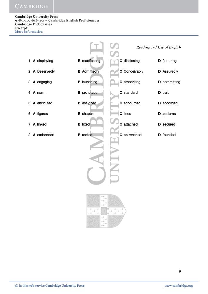 Cambridge English Proficiency 2 Student'S Book With Answers: Authentic Examination Papers From Cambridge English Language Assess