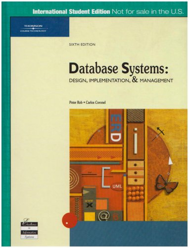 Database Systems: Design, Implementation and Management, Sixth Edition,Used