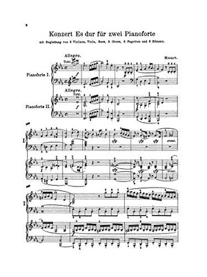 Piano Concerto No. 10 in Eflat Major for Two Pianos, K. 365 (Kalmus Edition),Used