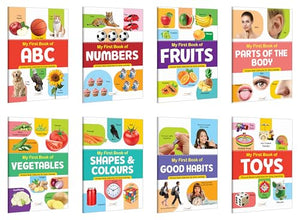 My First Book Of Abc, Numbers, Fruits, Parts Of The Body And More :- Interactive Book For Kids, Knowledgeable Book For Toddlers, Early Learning Book | Combo Of 8 Books