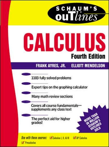 Schaums Outline Of Calculus (Fourth Edition),New