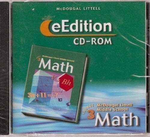 McDougal Littell Middle School Math, Course 3: eEdition CDROM  2004 2004,Used