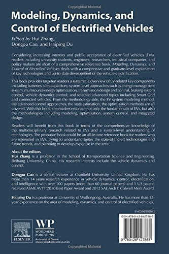 Modeling, Dynamics, and Control of Electrified Vehicles (Woodhead Publishing in Mechanical Engineering),Used
