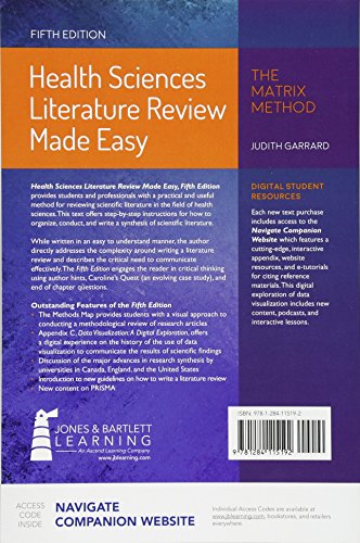 Health Sciences Literature Review Made Easy: The Matrix Method,Used