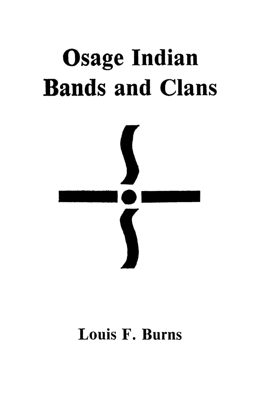 Osage Indian Bands And Clans (#9419),Used