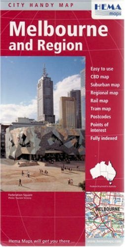 Melbourne City and Region Handy Map by Hema,Used