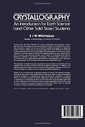 Crystallography: An Introduction for Earth Science and Other Solid State Students,Used