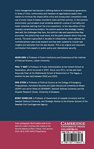 The Politics of Crisis Management: Public Leadership under Pressure,Used