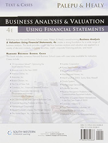 Business Analysis and Valuation: Using Financial Statements, Text and Cases (with Thomson ONE Access),New