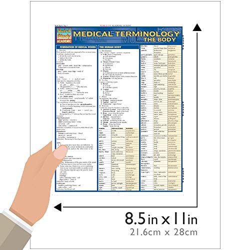 Medical Terminology: The Body Quickstudy Laminated Reference Guide (Quickstudy Academic)