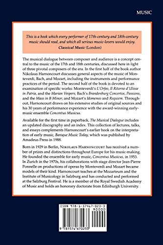 The Musical Dialogue: Thoughts on Monteverdi, Bach and Mozart (Amadeus),Used
