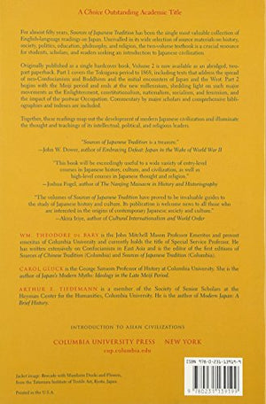 Sources of Japanese Tradition, Volume 2: 1600 To 2000; Part 2: 1868 To 2000 (Introduction to Asian Civilizations),Used
