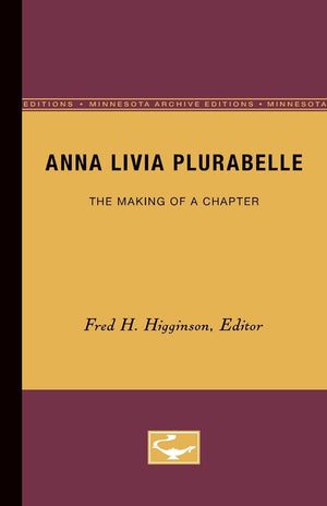 Anna Livia Plurabelle: The Making Of A Chapter,Used