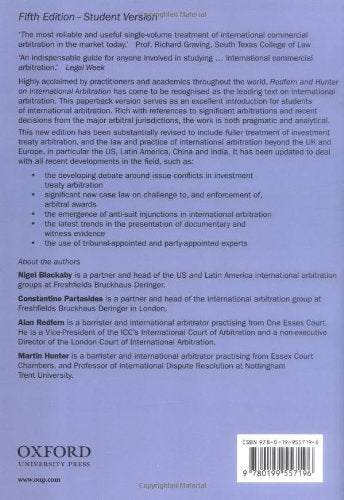 Redfern & Hunter On International Arbitration,Used