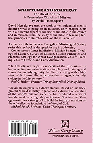 Scripture and Strategy (EMS 1): The Use of the Bible in Postmodern Church and Mission (Evangelical Missiological Society Series ,Used