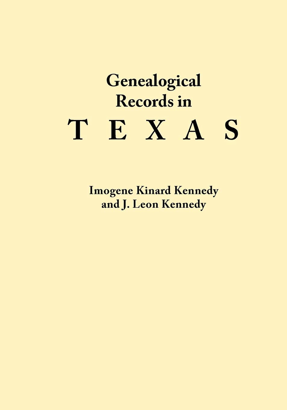 Genealogical Records In Texas,Used