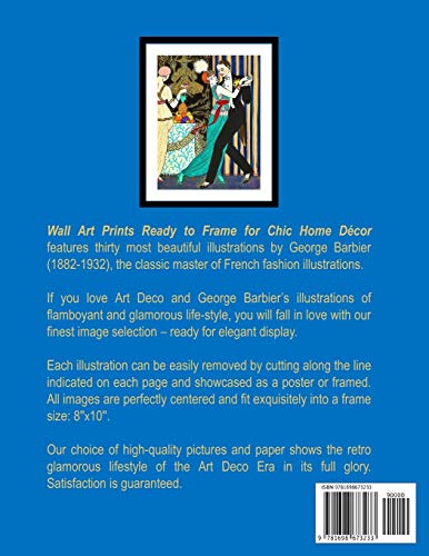 Wall Art Prints Ready to Frame for Chic Home Dcor: 8''x10'': George Barbiers Art Deco Vintage Fashion, 30 HighQuality Retro G,Used