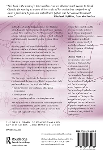 Melanie Klein in Berlin: Her First Psychoanalyses of Children (The New Library of Psychoanalysis),Used