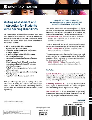 Writing Assessment And Instruction For Students With Learning Disabilities,Used
