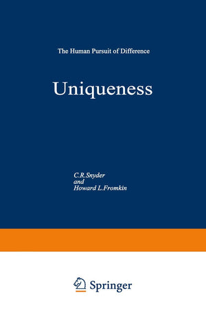 Uniqueness: The Human Pursuit of Difference (Perspectives in Social Psychology),Used
