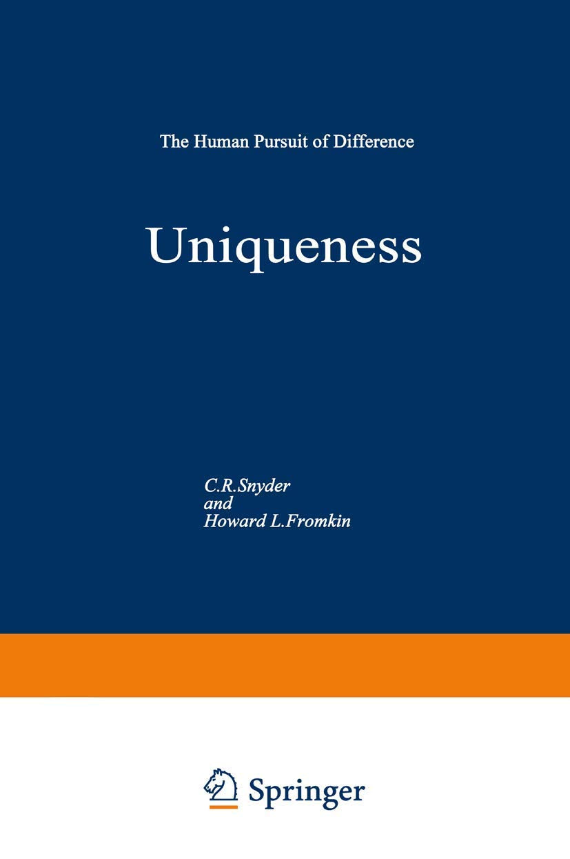 Uniqueness: The Human Pursuit of Difference (Perspectives in Social Psychology),Used