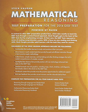 SteckVaughn Mathematical Reasoning Test Preparation for the 2014 GED Test,Used