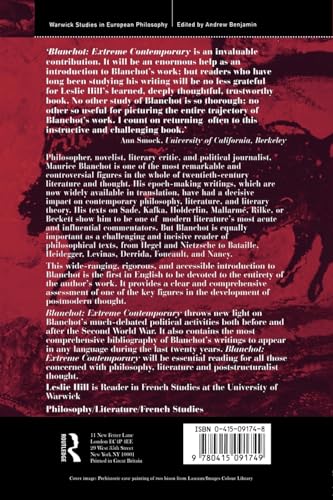 Blanchot: Extreme Contemporary (Warwick Studies in European Philosophy),Used
