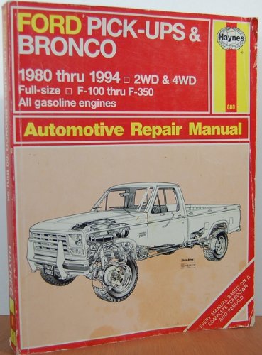 Haynes Ford PickUps/Bronco Automotive Repair Manual 19801994,Used