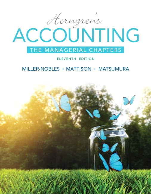 Horngren's Accounting: The Managerial Chapters (11th Edition),Used