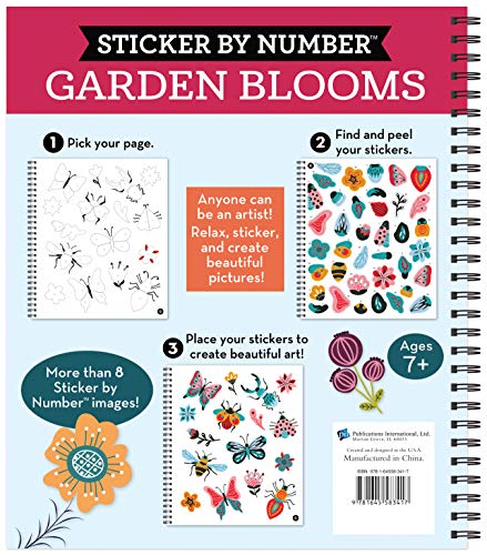 Brain Games  Sticker by Number: Garden Blooms,Used